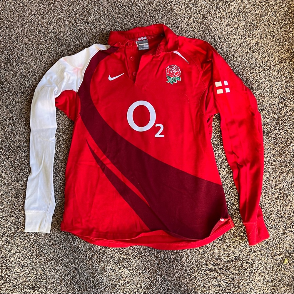Vintage England Road Nike Rugby Shirt 2007 Union Jersey XL Long Sleeveless